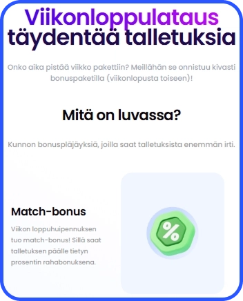 Viikonlopun Reload-bonus tarjoaa lisäetua viikonlopun talletuksiin Trickz Casinolla
